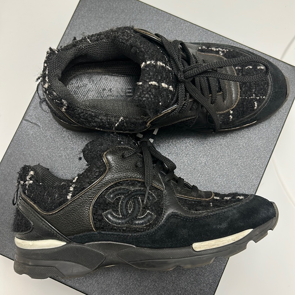 Chanel tweed trainers